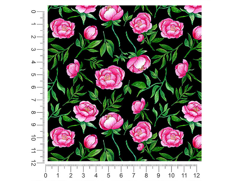 midnight peony floral 1ft x 1ft Craft Sheets
