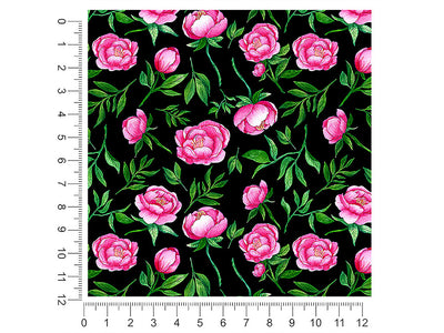 midnight peony floral 1ft x 1ft Craft Sheets