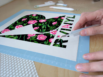 midnight peony floral Easy Weed Craft Vinyl