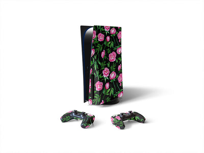 midnight peony floral Sony PS5 DIY Skin