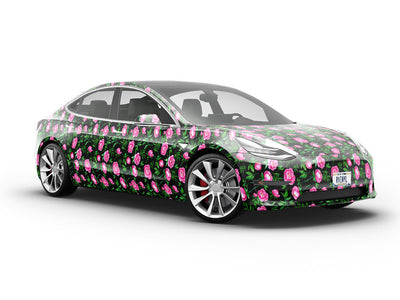 Midnight Peony Floral Vehicle Vinyl Wrap