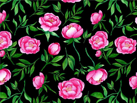 Midnight Peony Floral Vinyl Wrap Pattern~Rwraps Series 914 Digitally Printed Vinyl Wrap~0