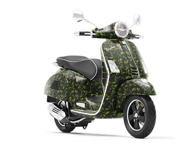 Midnight Poplar Floral Vespa Scooter Wrap Film