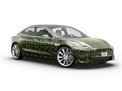 Midnight Poplar Floral Vehicle Vinyl Wrap