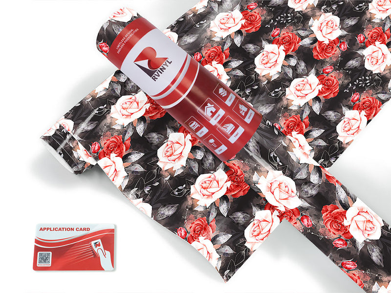 midnight rose floral Craft Vinyl Roll