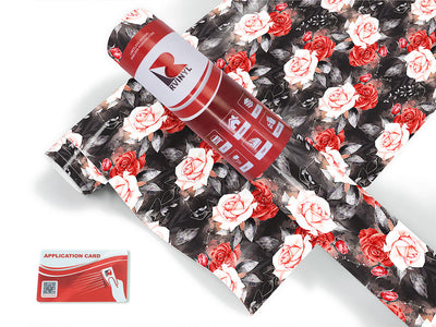 midnight rose floral Craft Vinyl Roll