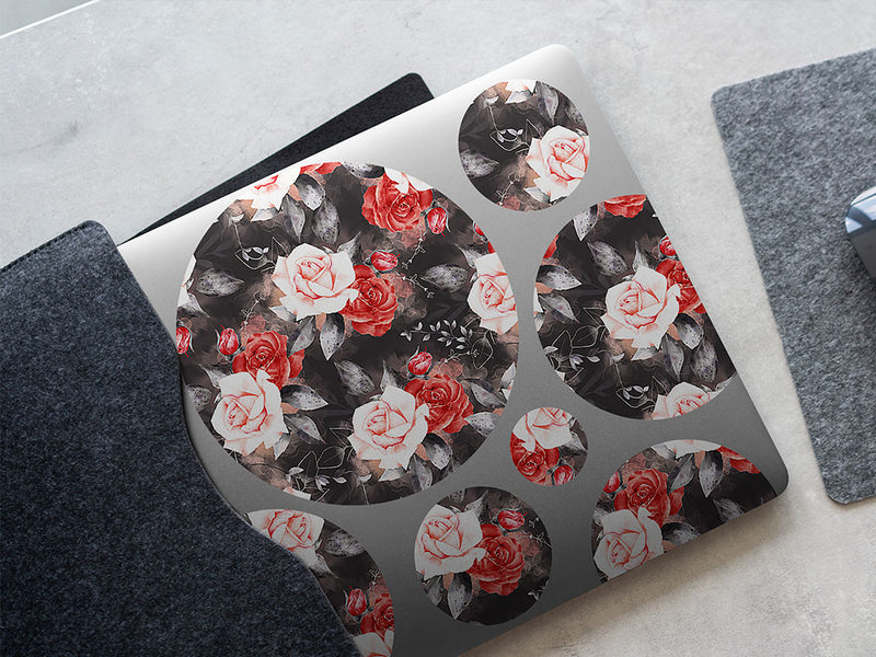 midnight rose floral DIY Laptop Stickers