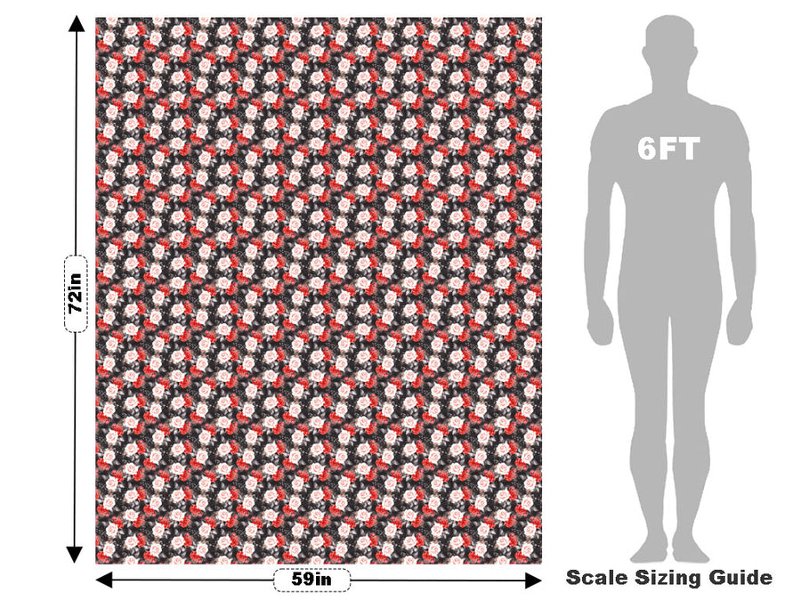 Midnight Rose Floral Vehicle Wrap Scale~Rwraps Series 914 Midnight Rose Floral Measurements~1