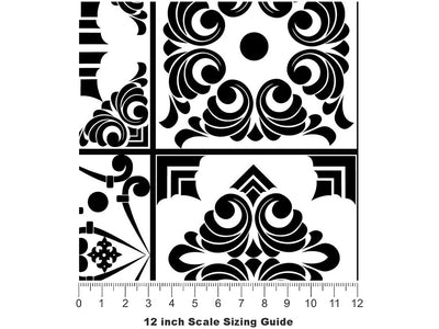Midnight Screening Tile Vinyl Film Pattern Size 12 inch Scale~Rwraps Midnight Screening Tile Sizing Chart~3