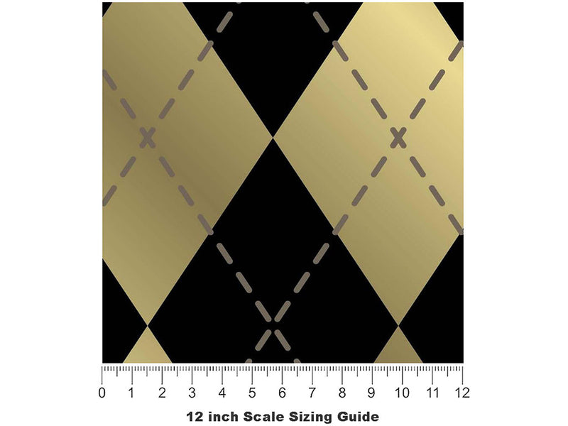 Midnight Shortbread Argyle Vinyl Film Pattern Size 12 inch Scale~Rwraps Midnight Shortbread Argyle Sizing Chart~2