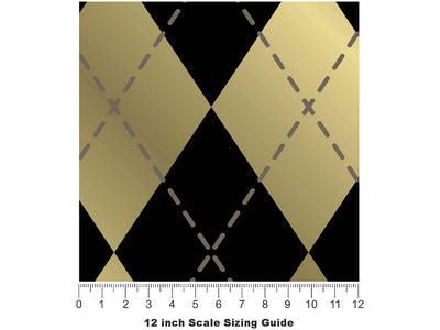 Midnight Shortbread Argyle Vinyl Film Pattern Size 12 inch Scale~Rwraps Midnight Shortbread Argyle Sizing Chart~2
