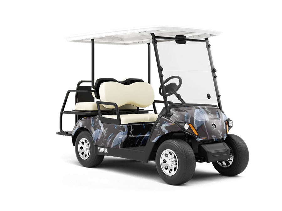 Midnight Storks Birds Wrapped Golf Cart