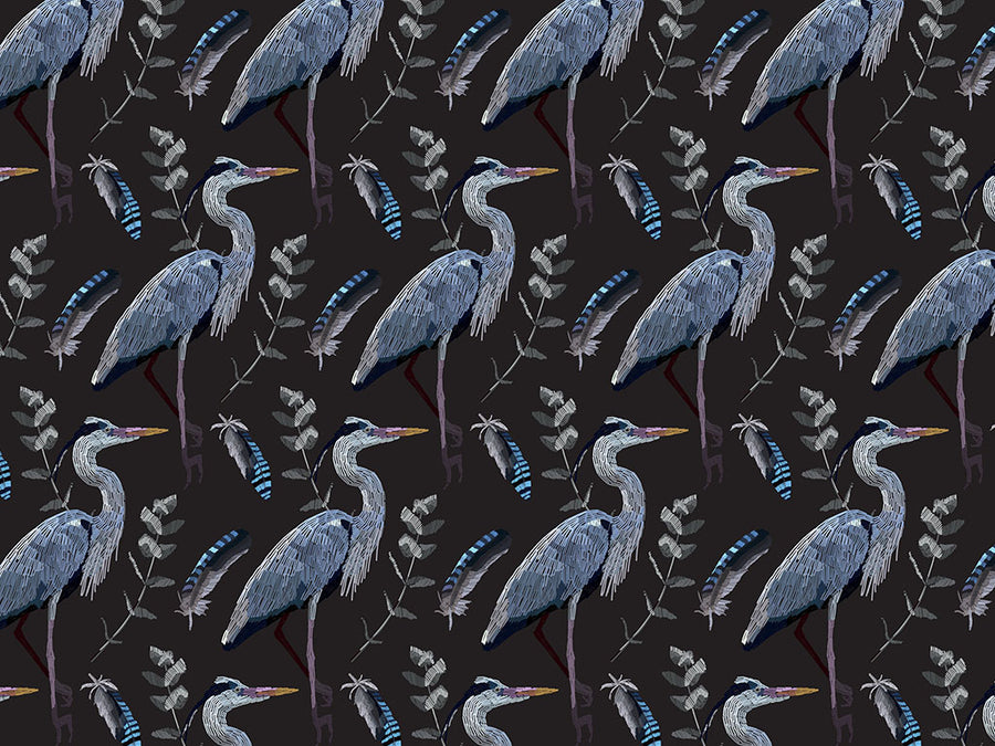 Midnight Storks Birds Vinyl Wrap Pattern~Rwraps Series 914 Digitally Printed Vinyl Wrap~0