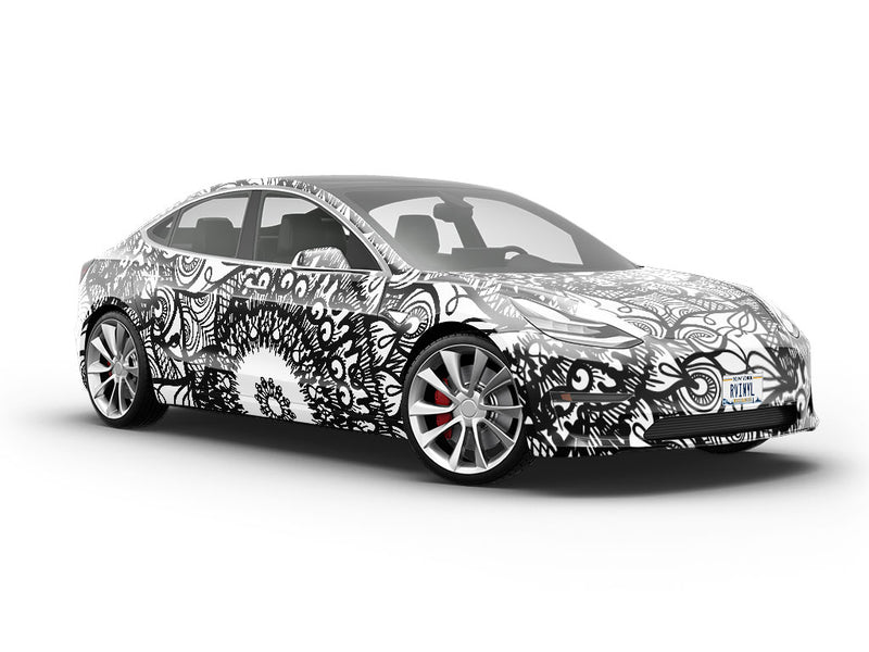 Midnight Sunflowers Mandala Vehicle Vinyl Wrap