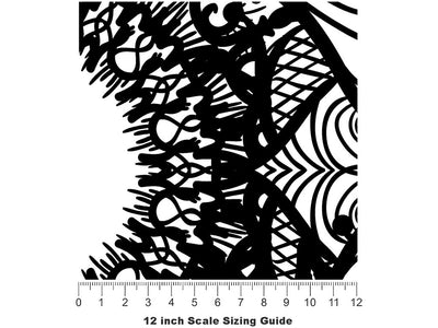 Midnight Sunflowers Mandala Vinyl Film Pattern Size 12 inch Scale~Rwraps Midnight Sunflowers Mandala Sizing Chart~2