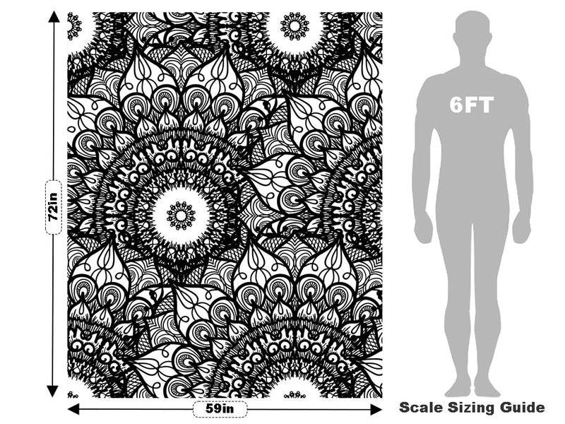 Midnight Sunflowers Mandala Vehicle Wrap Scale~Rwraps Series 914 Midnight Sunflowers Mandala Measurements~1