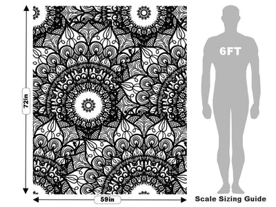 Midnight Sunflowers Mandala Vehicle Wrap Scale~Rwraps Series 914 Midnight Sunflowers Mandala Measurements~1
