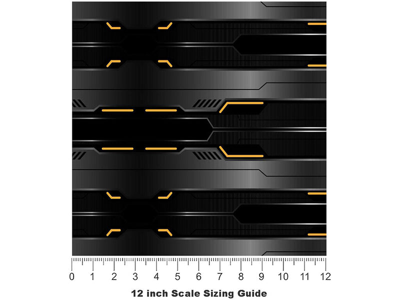 Midnight Sunset  Technology Vinyl Film Pattern Size 12 inch Scale~Rwraps Midnight Sunset  Technology Sizing Chart~3