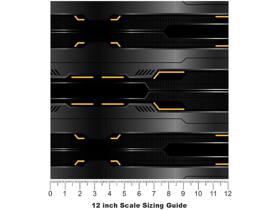 Midnight Sunset  Technology Vinyl Film Pattern Size 12 inch Scale~Rwraps Midnight Sunset  Technology Sizing Chart~3