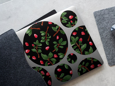 midnight sweetpea floral DIY Laptop Stickers