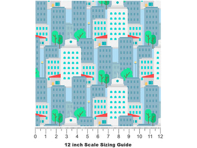Midtown West Cityscape Vinyl Film Pattern Size 12 inch Scale~Rwraps Midtown West Cityscape Sizing Chart~3