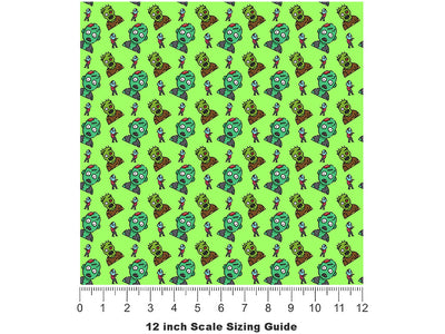 Mindless Ghouls Zombie Vinyl Film Pattern Size 12 inch Scale~Rwraps Mindless Ghouls Zombie Sizing Chart~2