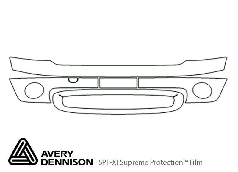 clubman Avery Dennison Clear Bra Bumper Precut PPF Diagram