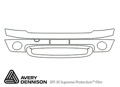 clubman Avery Dennison Clear Bra Bumper Precut PPF Diagram