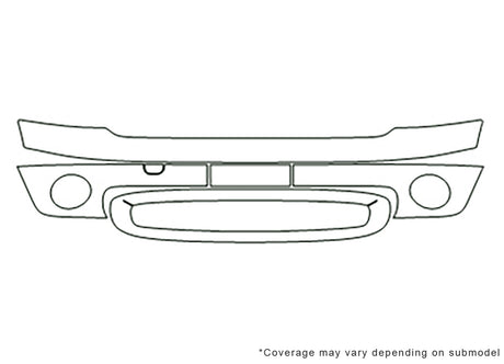 clubman Avery Dennison Clear Bra Bumper Precut PPF Diagram