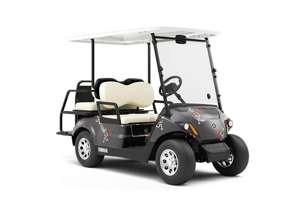 Mini Cockerels Birds Wrapped Golf Cart