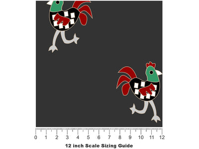 Mini Cockerels Birds Vinyl Film Pattern Size 12 inch Scale~Rwraps Mini Cockerels Birds Sizing Chart~2