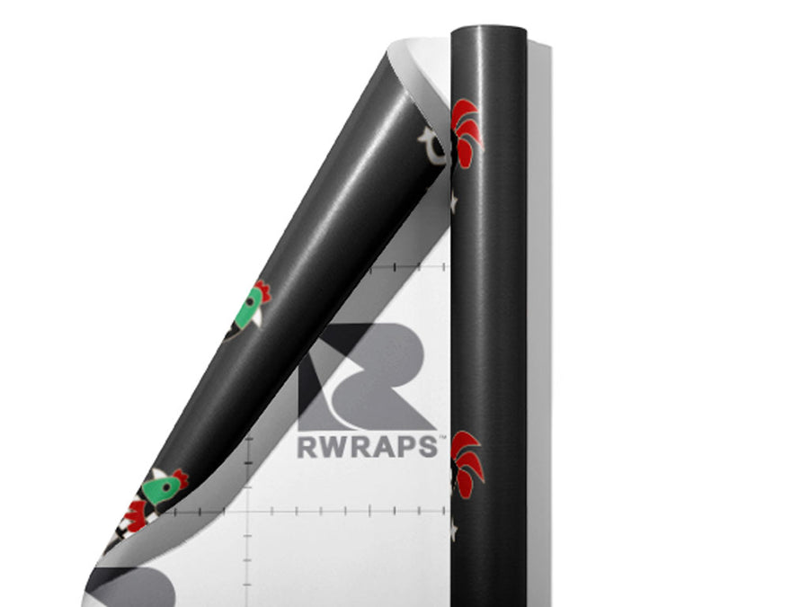 Mini Cockerels Birds Wrap Film Sheets~Rwraps Series 914 Mini Cockerels Birds Scrolled Sheet~3