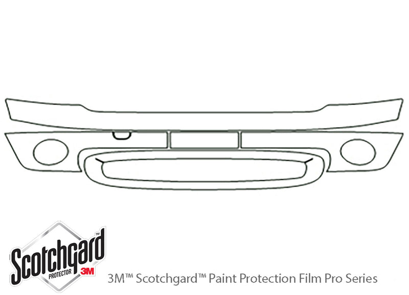 cooper 3M Clear Bra Bumper Precut PPF Diagram