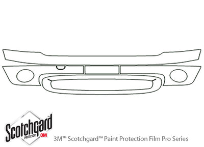 cooper 3M Clear Bra Bumper Precut PPF Diagram