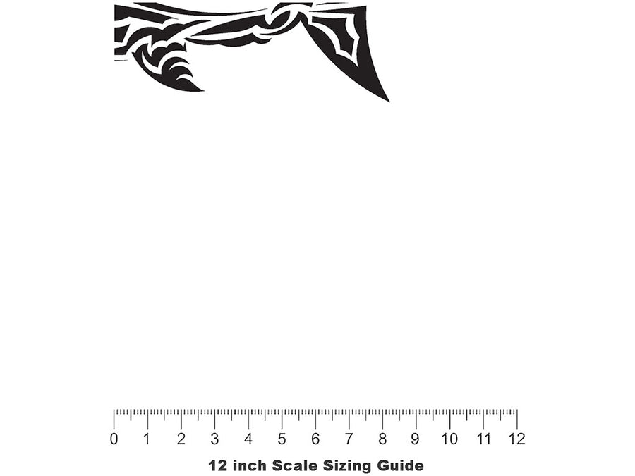 Minimalist Sharks Marine Life Vinyl Film Pattern Size 12 inch Scale~Rwraps Minimalist Sharks Marine Life Sizing Chart~2