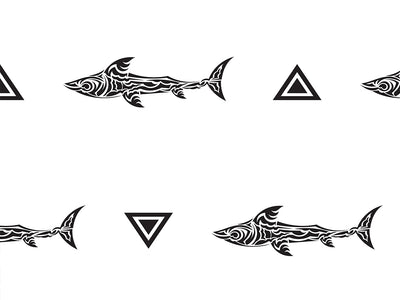 Minimalist Sharks Marine Life Vinyl Wrap Pattern~Rwraps Series 914 Digitally Printed Vinyl Wrap~0