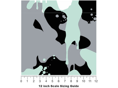 Mint Graffiti Camouflage Vinyl Film Pattern Size 12 inch Scale~Rwraps Mint Graffiti Camouflage Sizing Chart~3