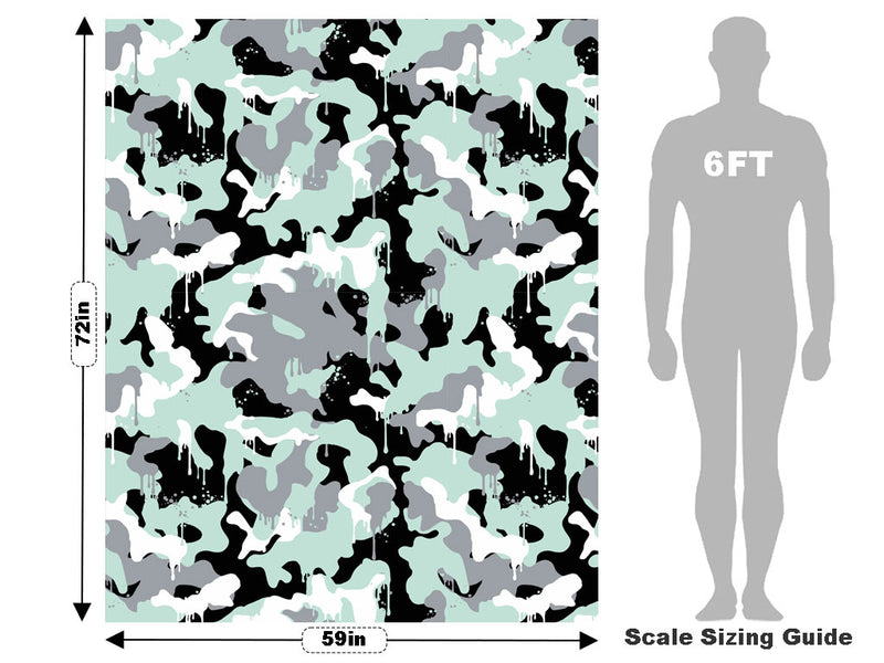 Mint Graffiti Camouflage Vehicle Wrap Scale~Rwraps Series 914 Mint Graffiti Camouflage Measurements~2