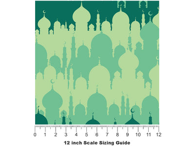 Mint Mosques Cityscape Vinyl Film Pattern Size 12 inch Scale~Rwraps Mint Mosques Cityscape Sizing Chart~3
