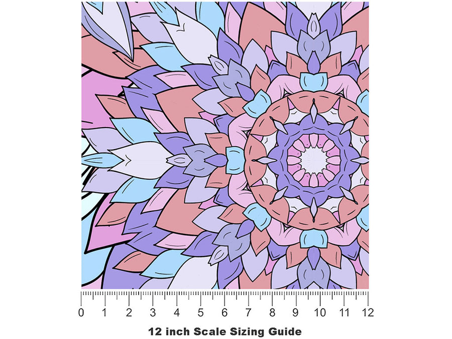 Miss Flora Floral Vinyl Film Pattern Size 12 inch Scale~Rwraps Miss Flora Floral Sizing Chart~2