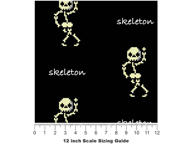 Mister Pixelbones Halloween Vinyl Film Pattern Size 12 inch Scale~Rwraps Mister Pixelbones Halloween Sizing Chart~2