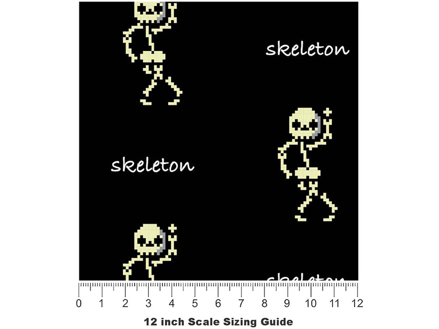 Mister Pixelbones Halloween Vinyl Film Pattern Size 12 inch Scale~Rwraps Mister Pixelbones Halloween Sizing Chart~2