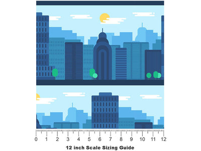Misty Metropolis Cityscape Vinyl Film Pattern Size 12 inch Scale~Rwraps Misty Metropolis Cityscape Sizing Chart~3
