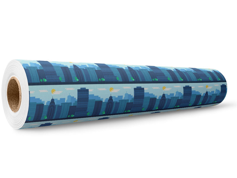 Misty Metropolis Cityscape Wrap Film Wholesale Roll~Rwraps Series 914 Digitally Printed Vinyl Roll~5
