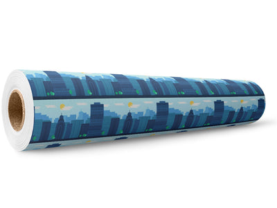 Misty Metropolis Cityscape Wrap Film Wholesale Roll~Rwraps Series 914 Digitally Printed Vinyl Roll~5