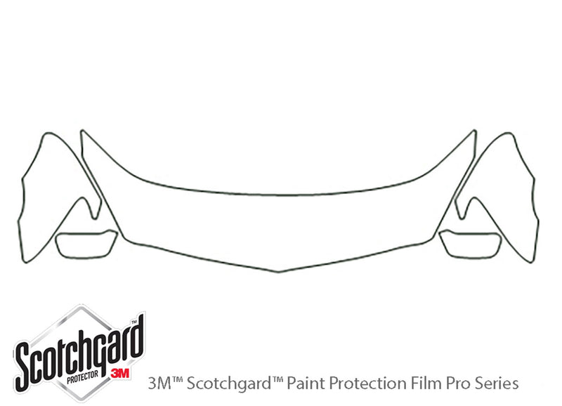 diamante 3M Clear Bra Hood Precut PPF Diagram
