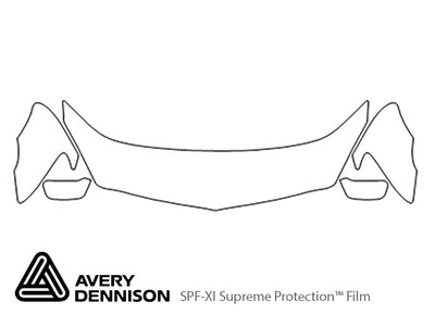diamante Avery Dennison Clear Bra Hood Precut PPF Diagram