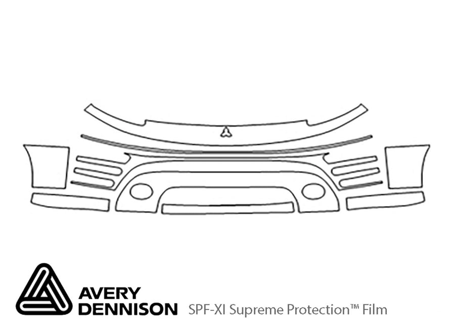 eclipse Avery Dennison Clear Bra Bumper Precut PPF Diagram