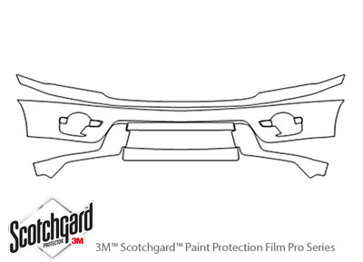 endeavor 3M Clear Bra Bumper Precut PPF Diagram