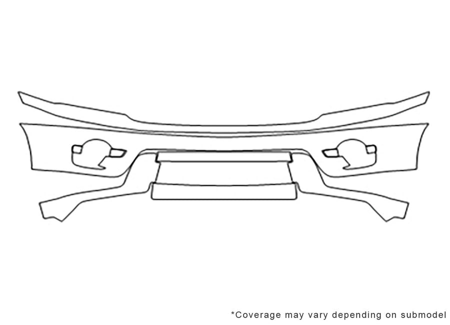 endeavor 3M Clear Bra Bumper Precut PPF Diagram